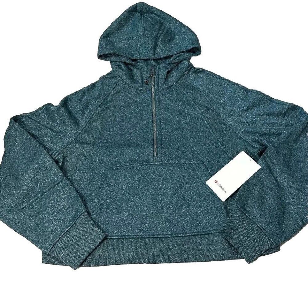 Lululemon Scuba Hoodie NWT $138 M/L Half Zip Storm Teal Silver Spark Rare